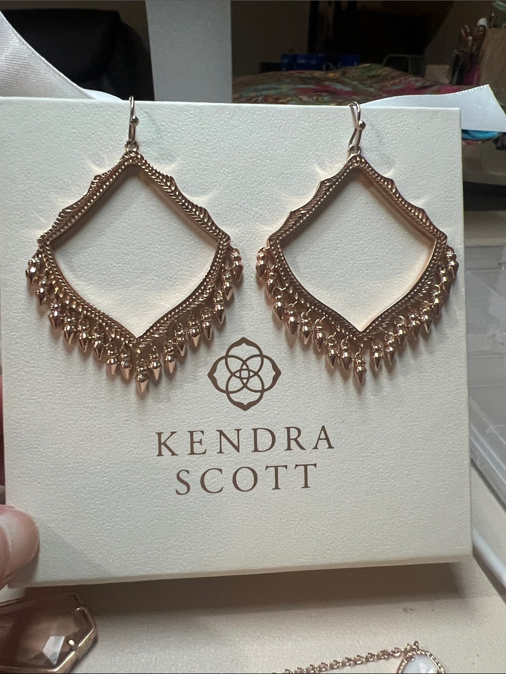 Kendra Scott Rose Gold Fringe Openwork Earrings